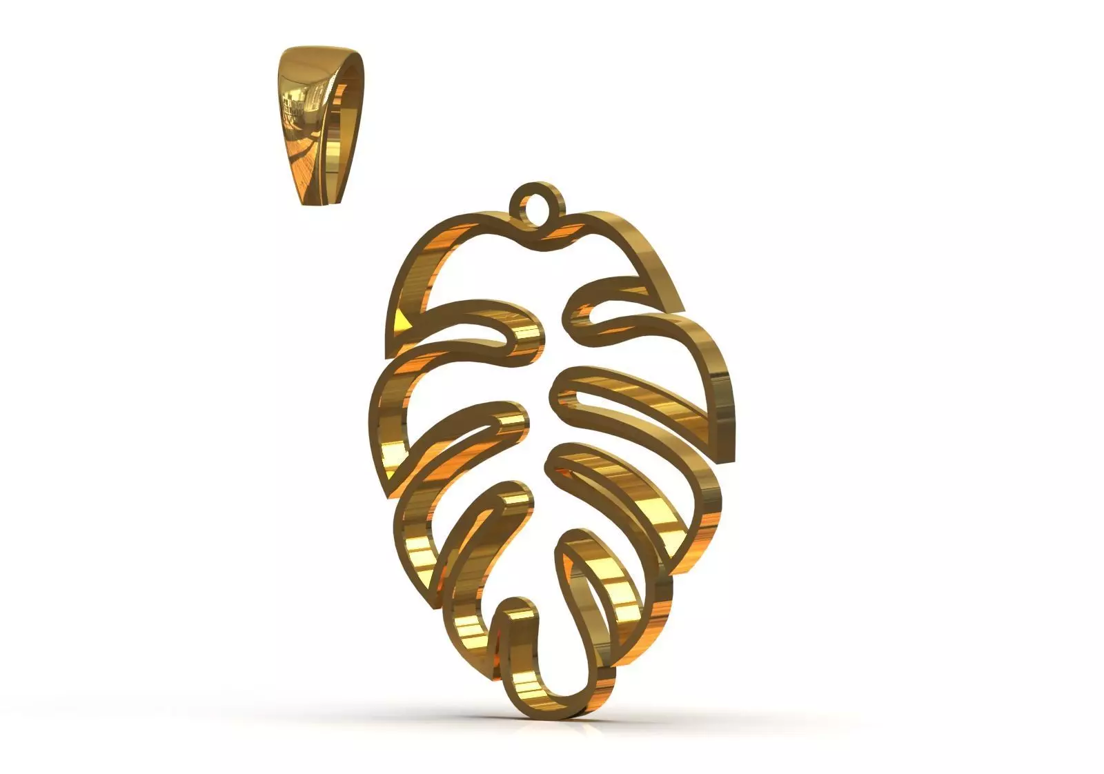 Plaque Turquoise Monstera Leaf gp0134 3D print model_9