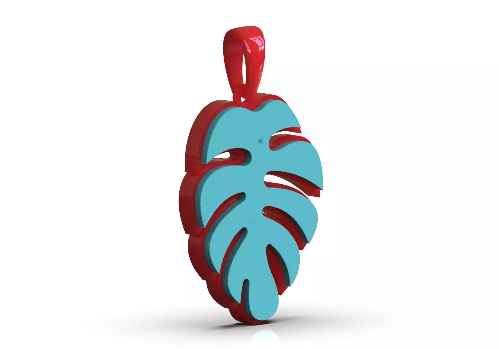 Plaque Turquoise Monstera Leaf gp0134 3D print model_21