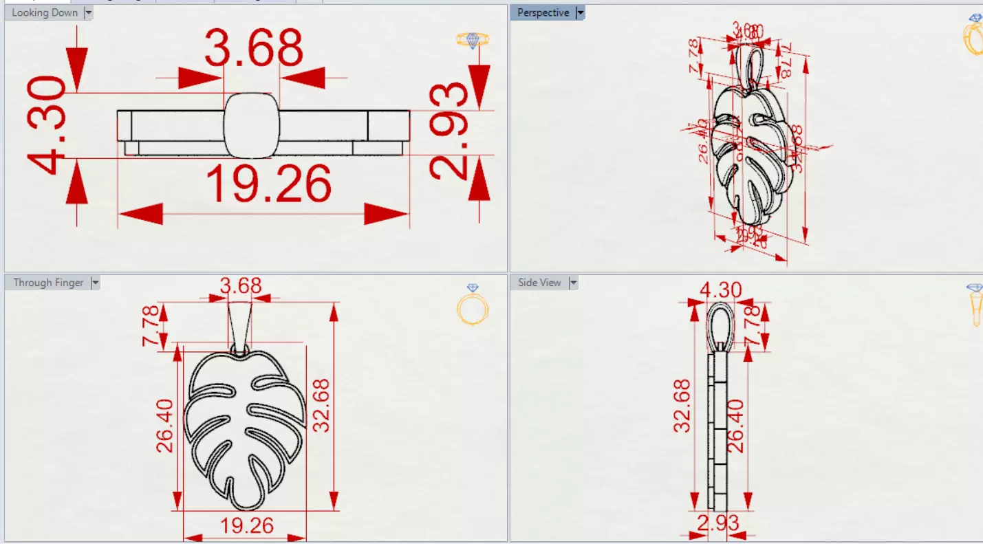 Plaque Turquoise Monstera Leaf gp0134 3D print model_18