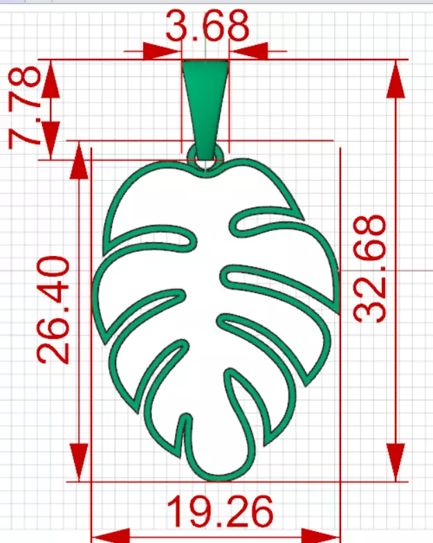 Plaque Turquoise Monstera Leaf gp0134 3D print model_17