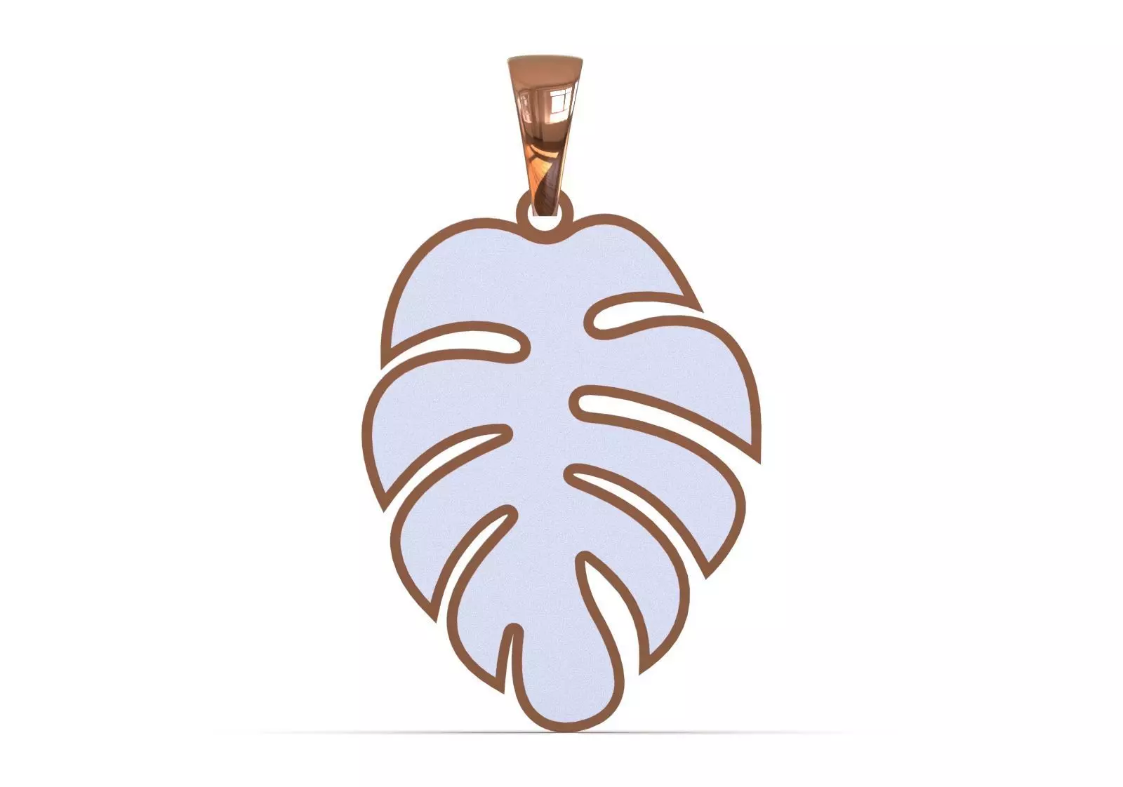 Plaque Turquoise Monstera Leaf gp0134 3D print model_12