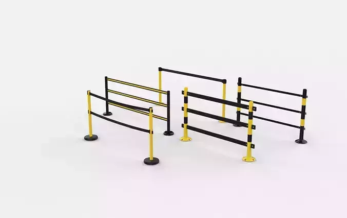 3D Police Barricade 3D model