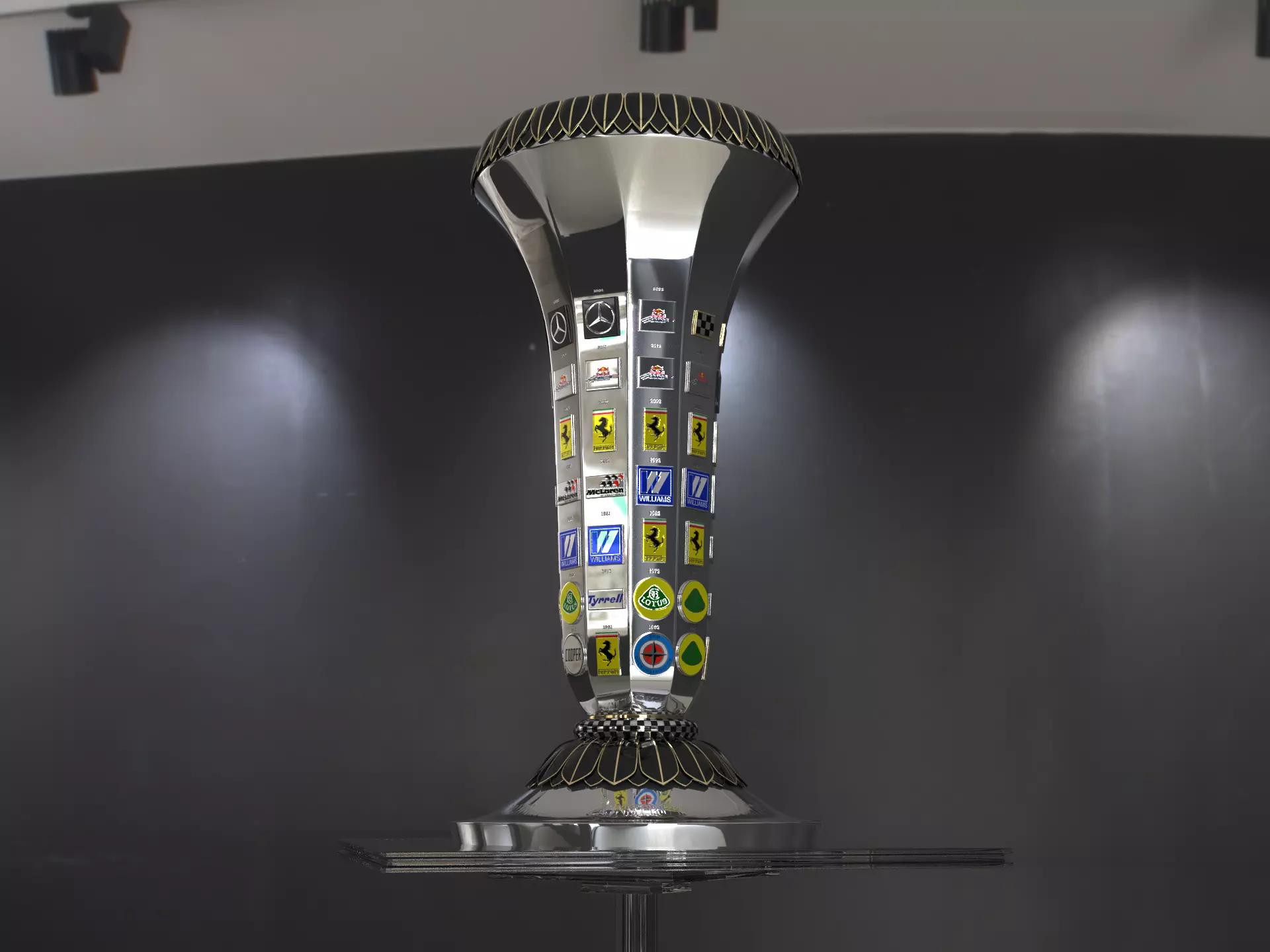 Formula1 Constructors Championship Trophy Award 3D model_4