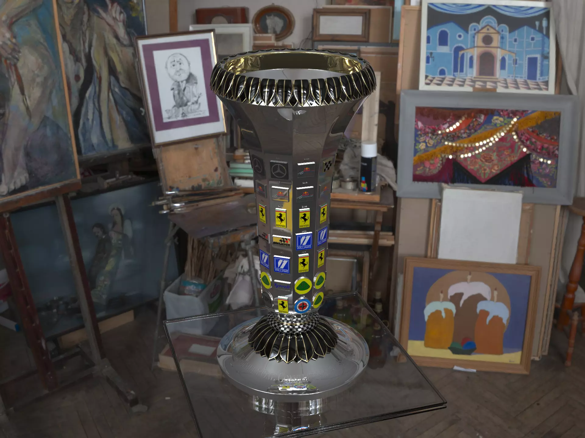 Formula1 Constructors Championship Trophy Award 3D model_28