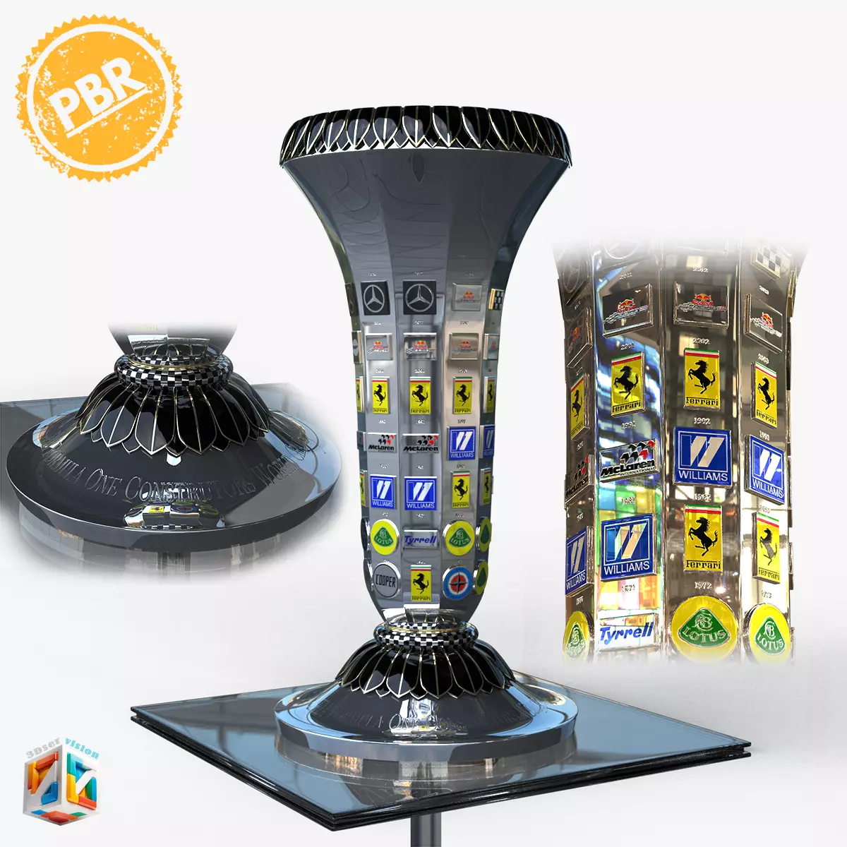 Formula1 Constructors Championship Trophy Award 3D model_33