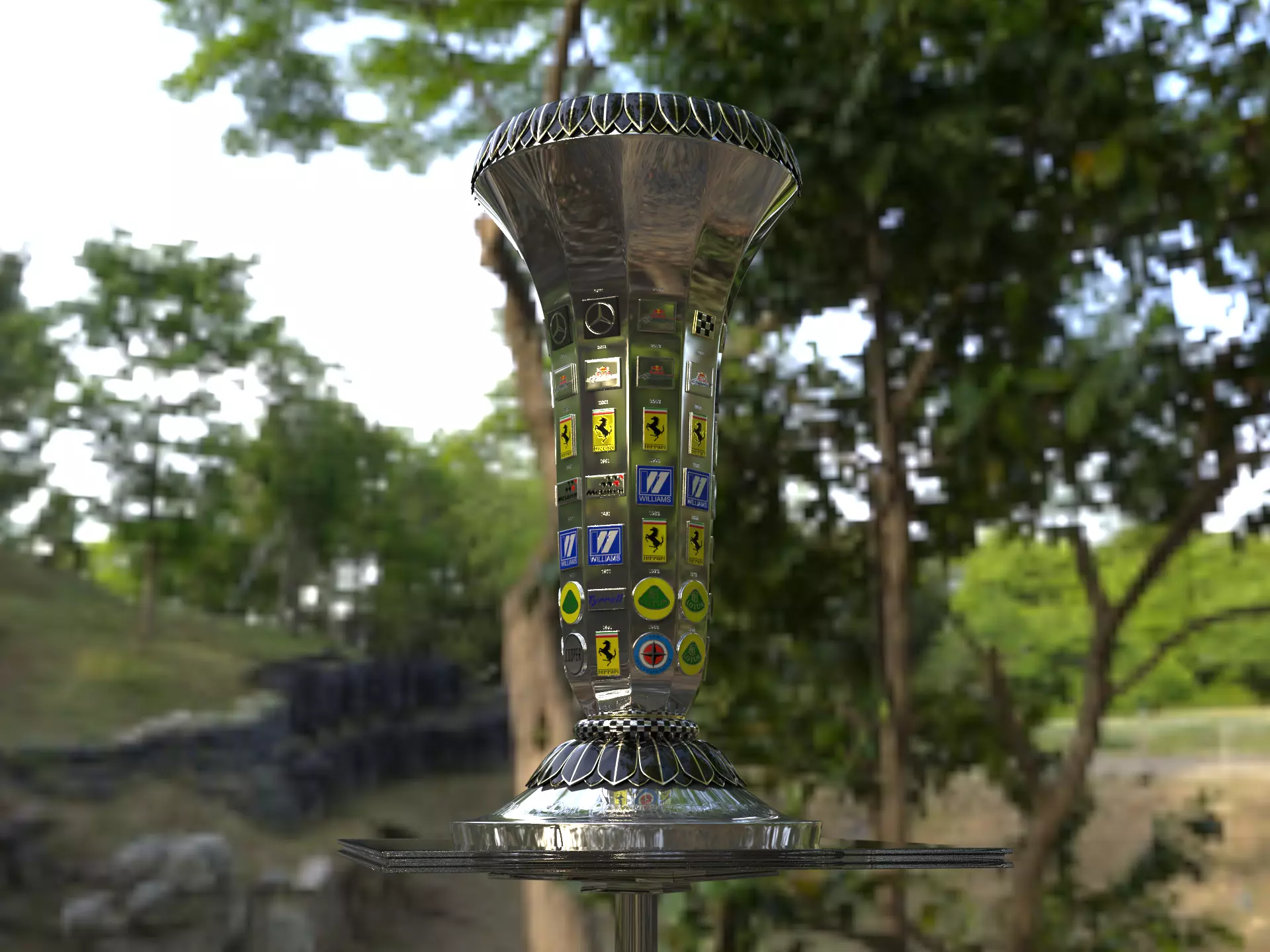 Formula1 Constructors Championship Trophy Award 3D model_13