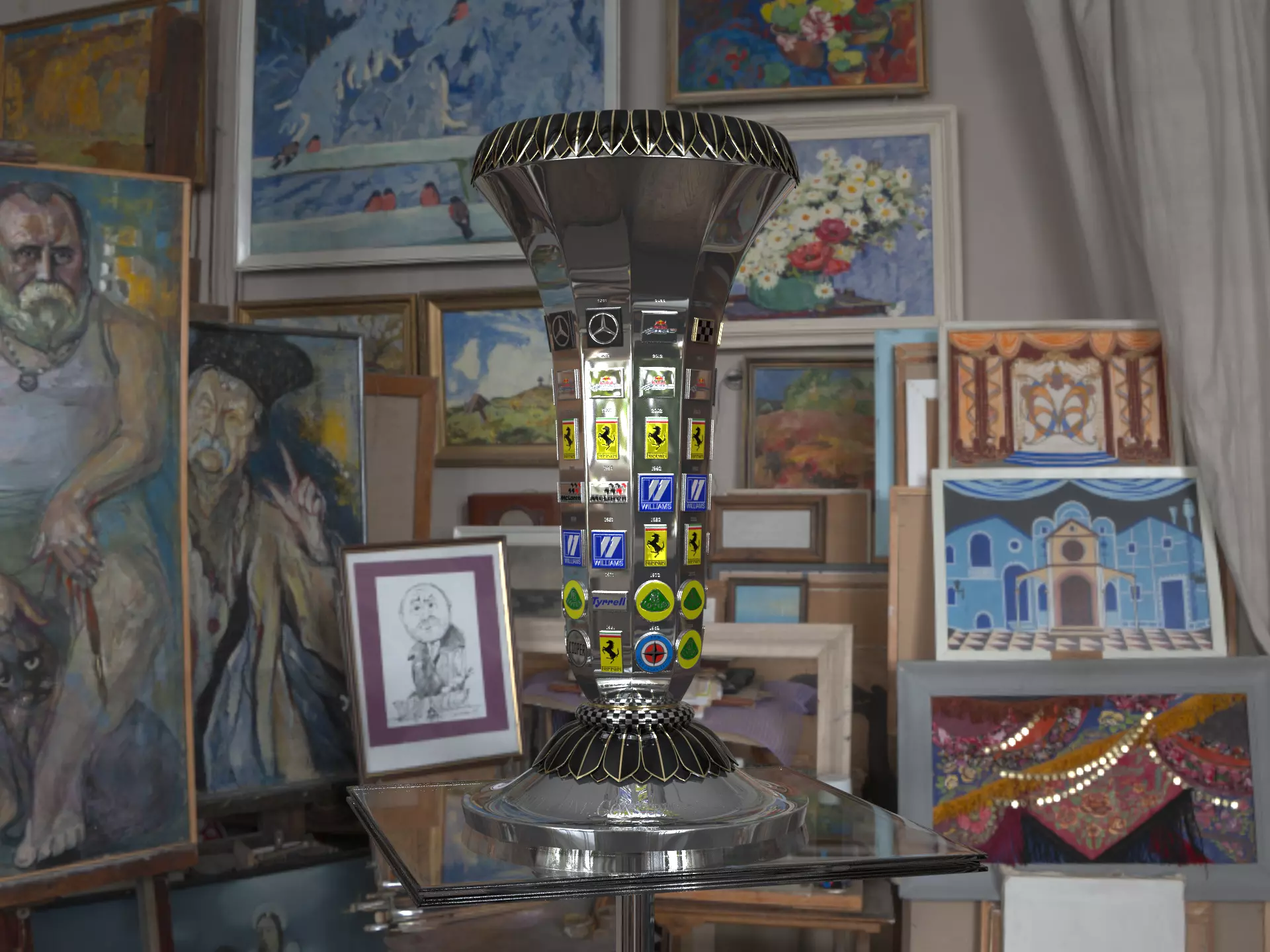 Formula1 Constructors Championship Trophy Award 3D model_26