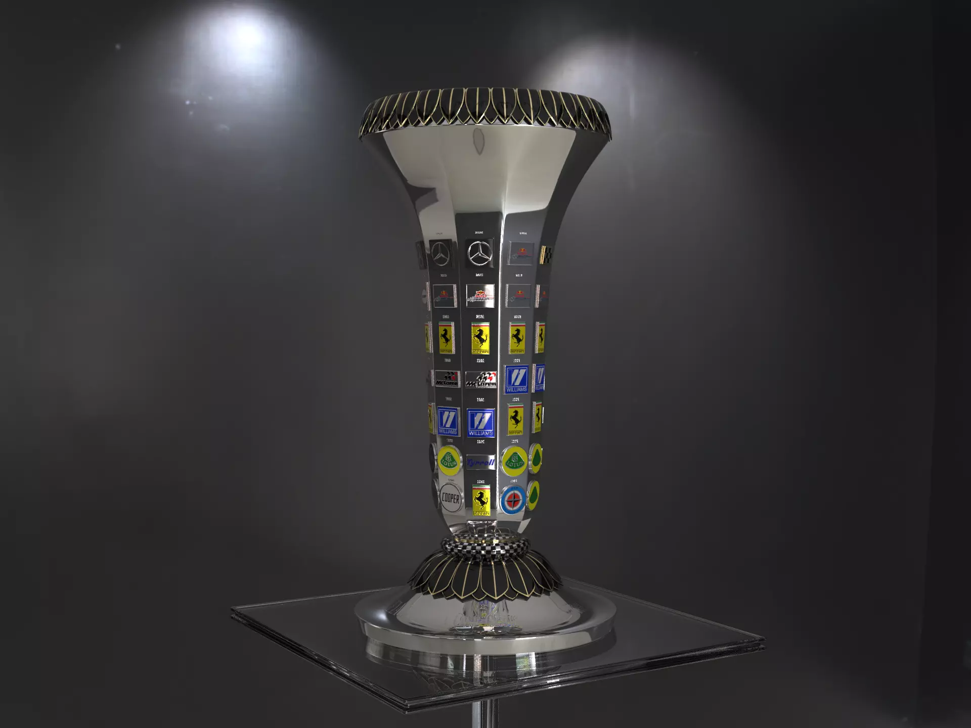 Formula1 Constructors Championship Trophy Award 3D model_11