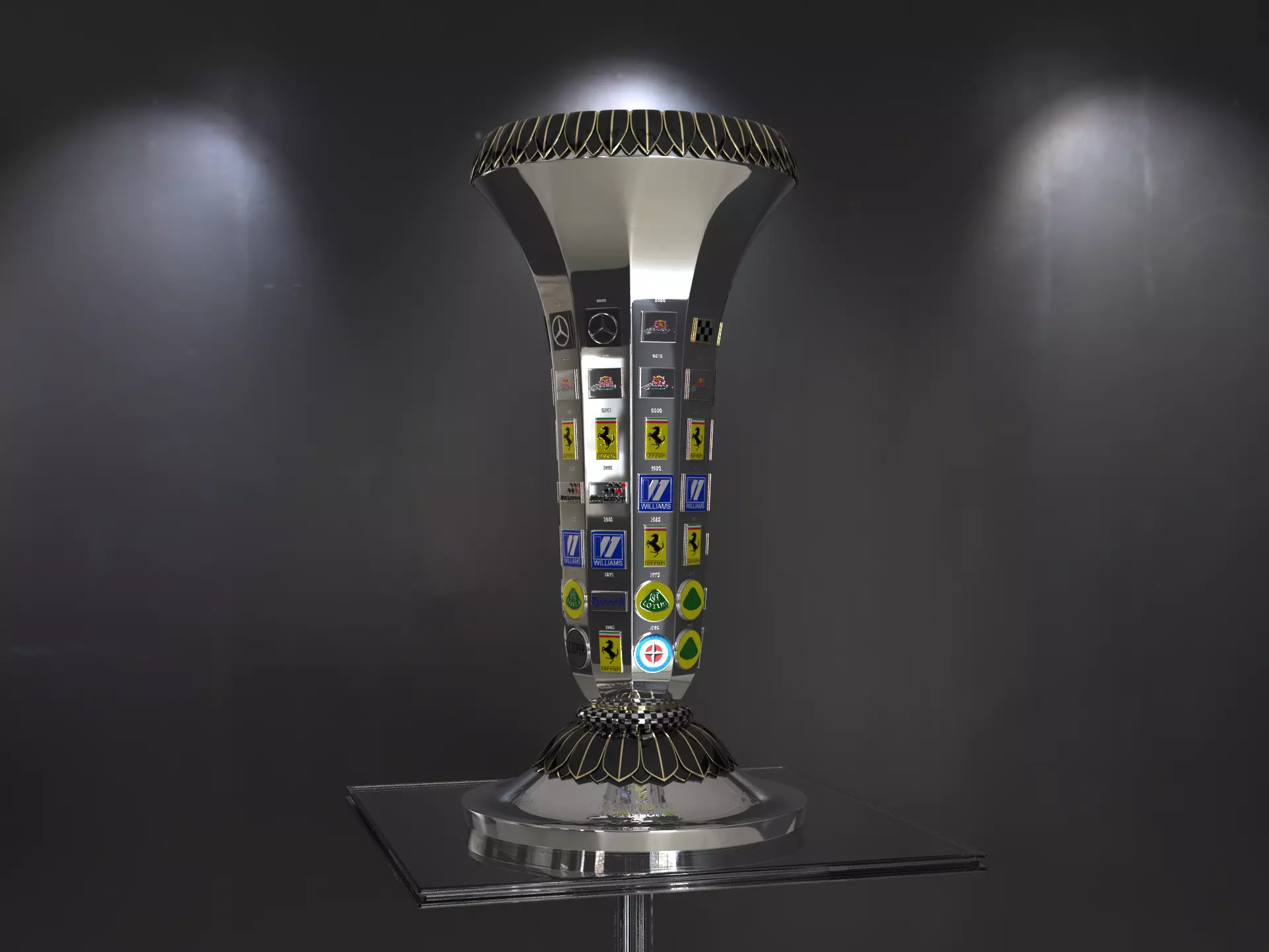 Formula1 Constructors Championship Trophy Award 3D model_12
