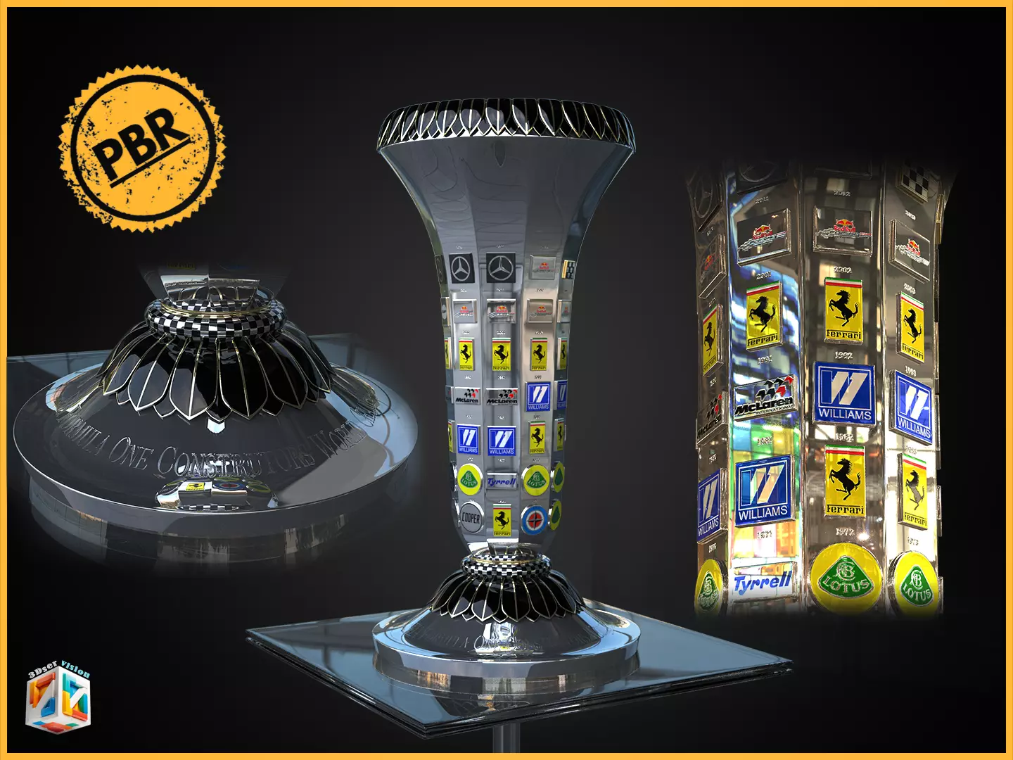 Formula1 Constructors Championship Trophy Award 3D model_0