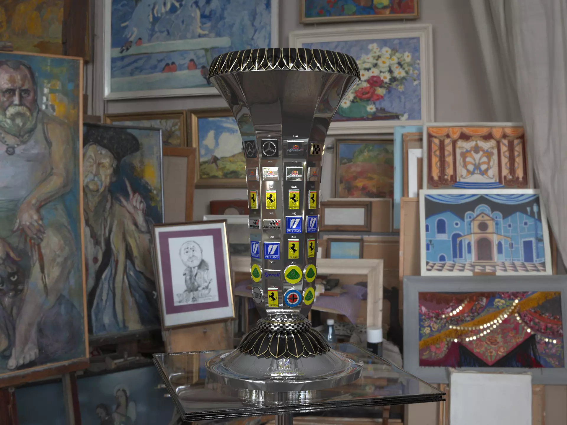 Formula1 Constructors Championship Trophy Award 3D model_27