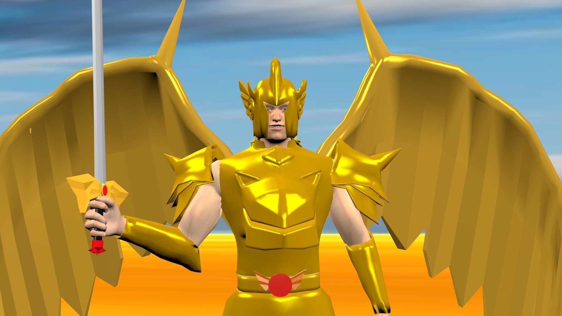 Soldier of Ra Low-poly 3D model_0