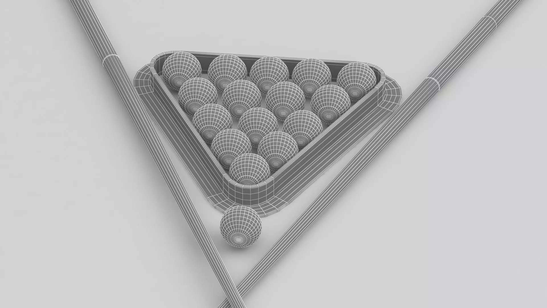 Pool Table Triangle Billiard Triangle 3D model_8