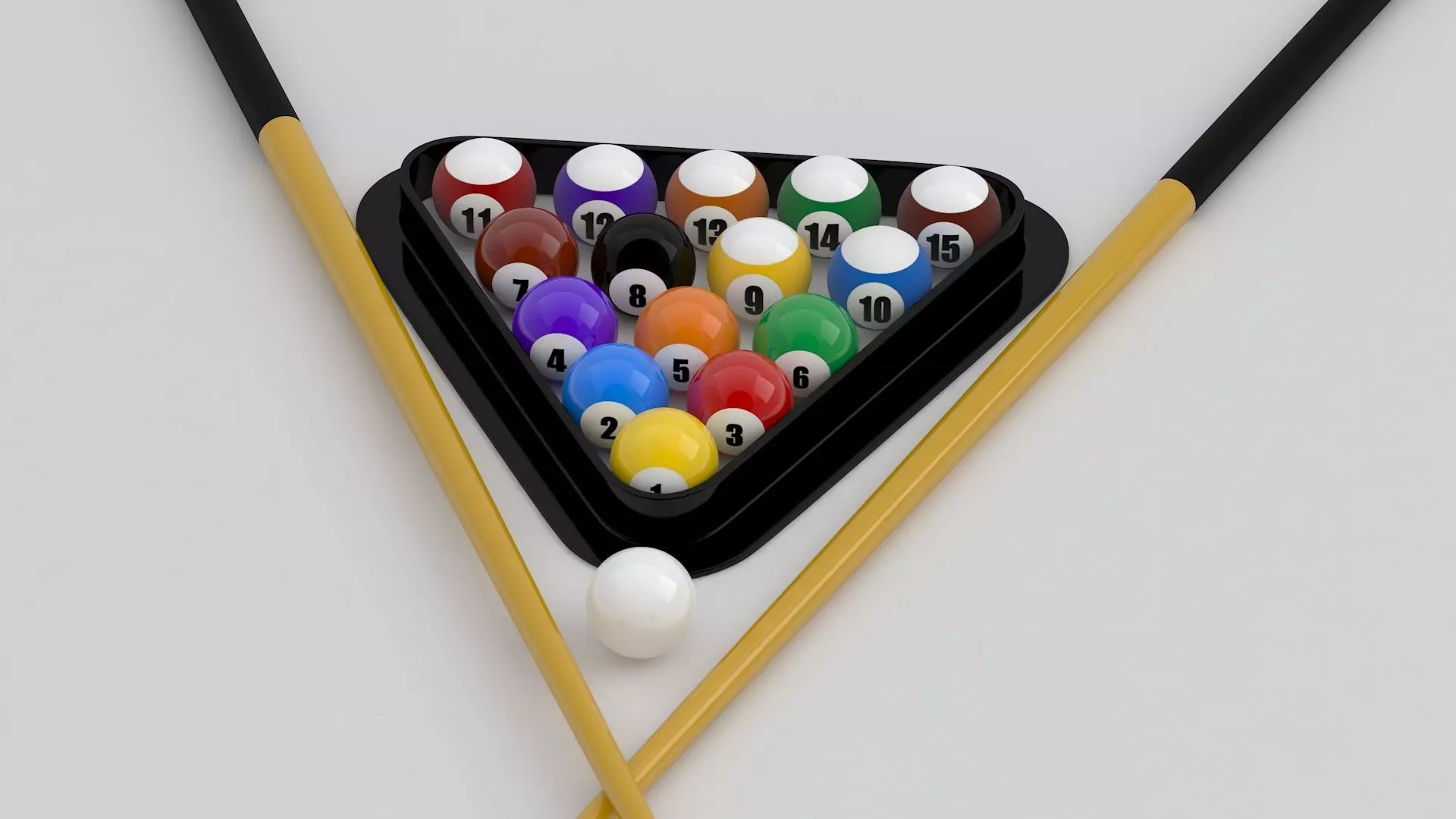 Pool Table Triangle Billiard Triangle 3D model_2