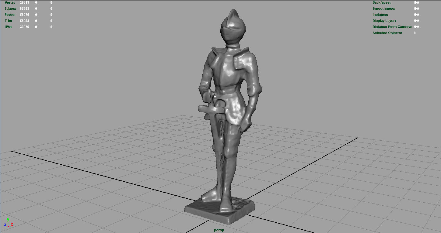 Medieval Knight Statue 3 Low-poly 3D model_4