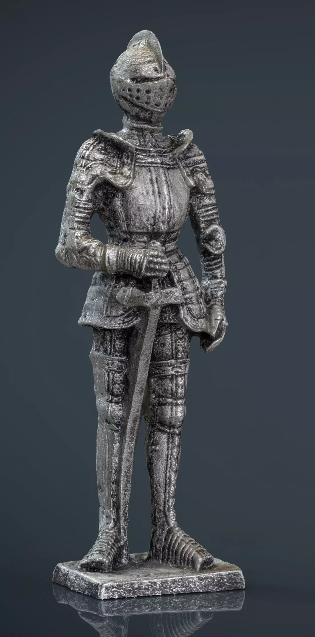 Medieval Knight Statue 3 Low-poly 3D model_0