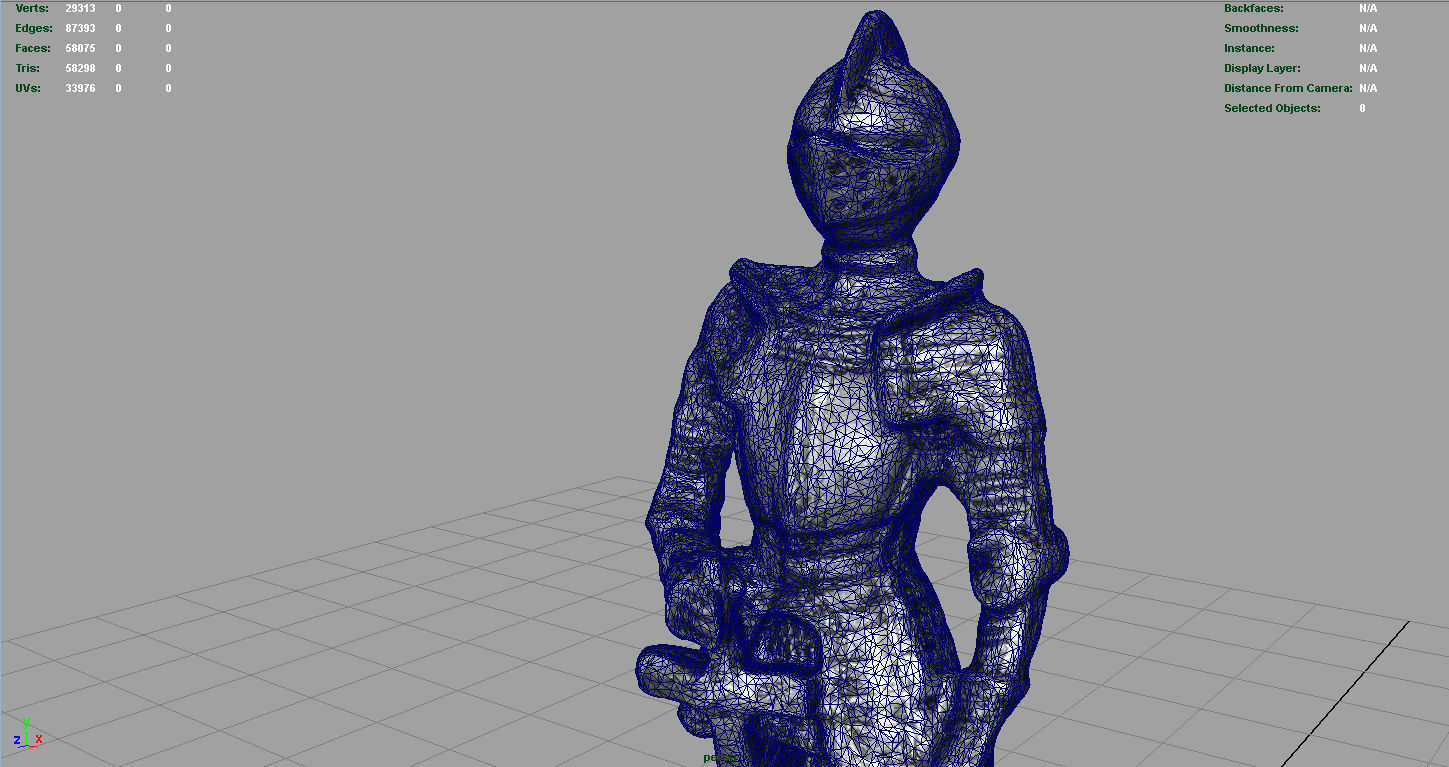 Medieval Knight Statue 3 Low-poly 3D model_12