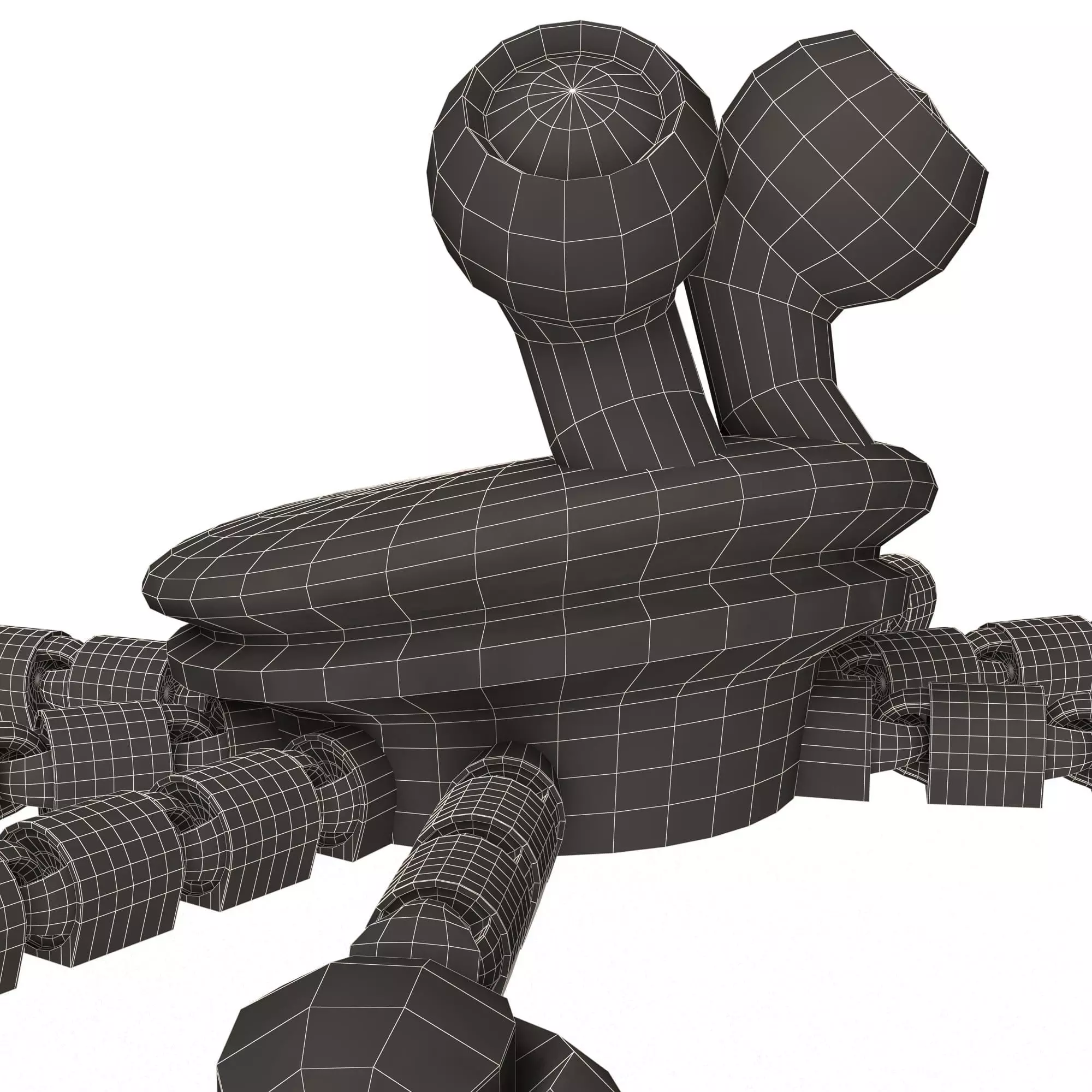 Crab 02 Cute Flexi Articulated Skeleton 3D print model_11