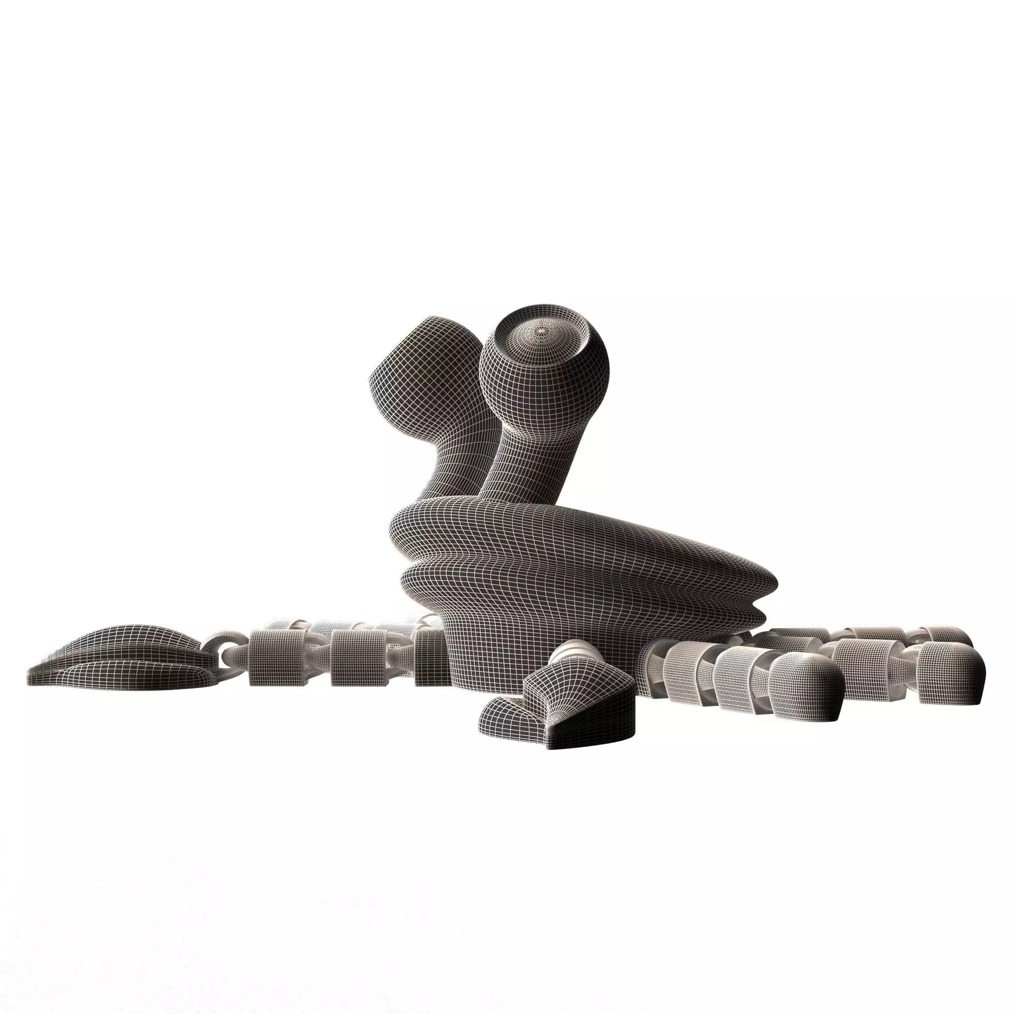 Crab 02 Cute Flexi Articulated Skeleton 3D print model_16