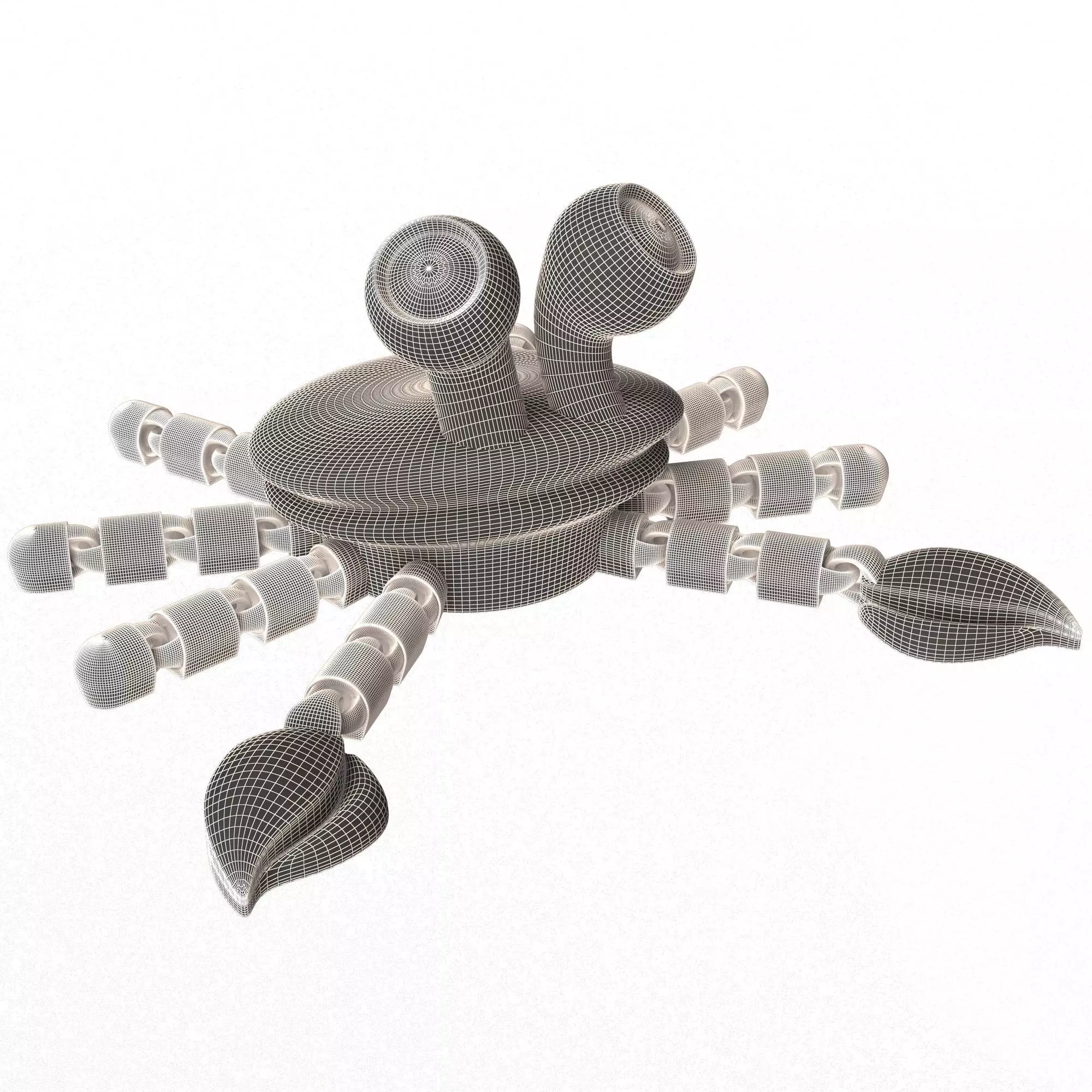 Crab 02 Cute Flexi Articulated Skeleton 3D print model_15