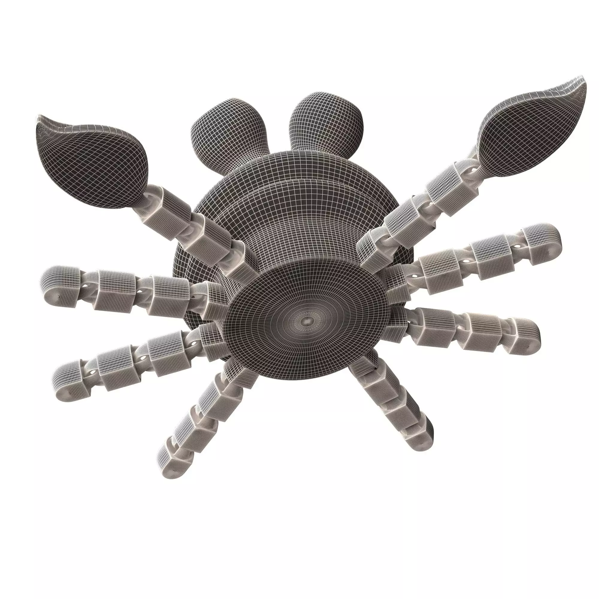 Crab 02 Cute Flexi Articulated Skeleton 3D print model_8