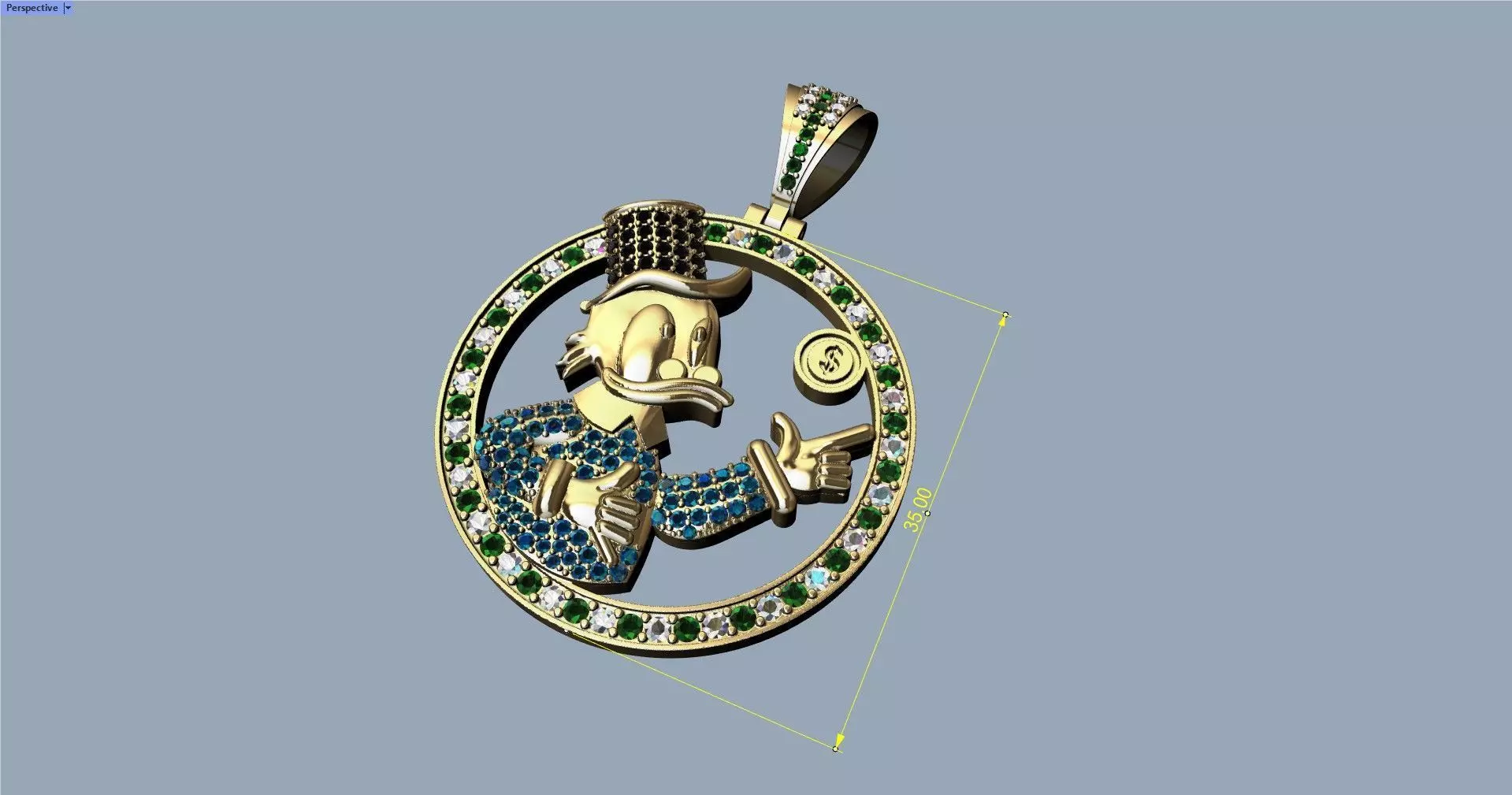 MC Duck pendant - Colgante Mc Pato 3D print model_1