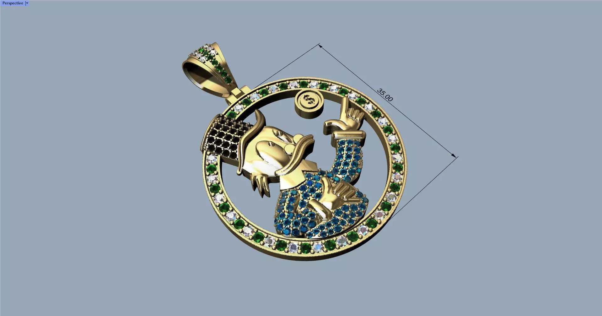 MC Duck pendant - Colgante Mc Pato 3D print model_4