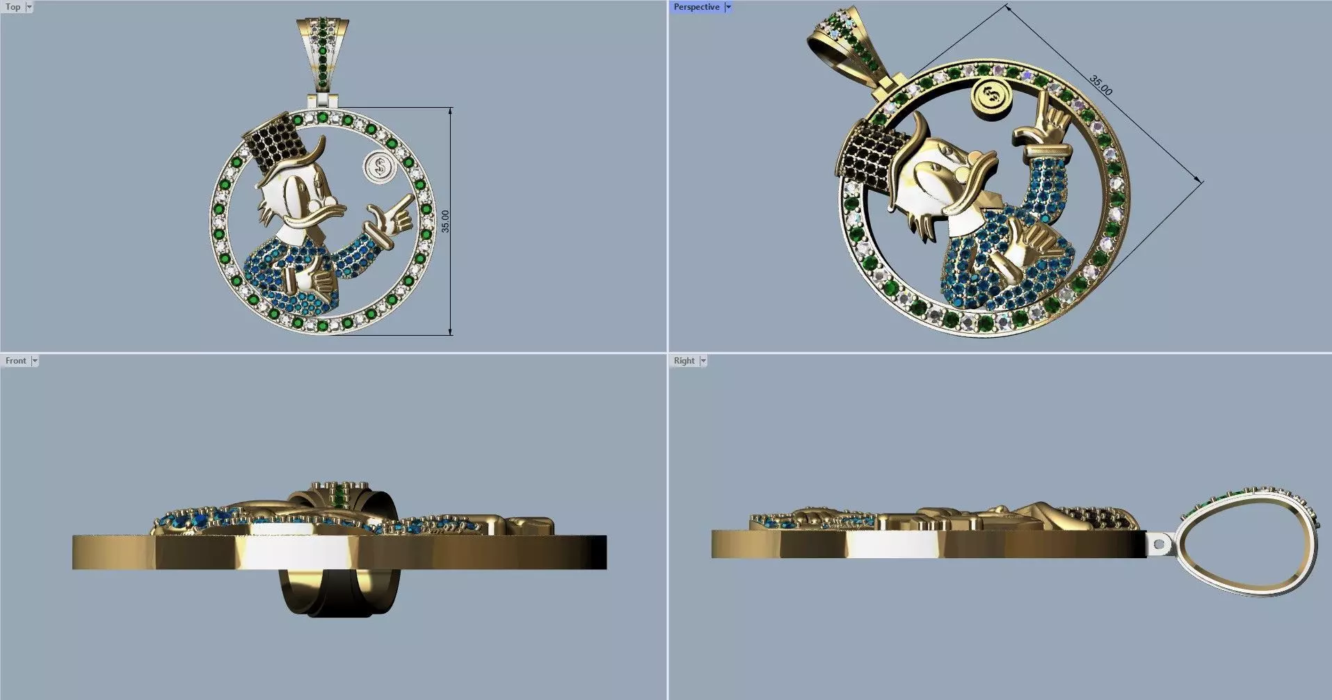 MC Duck pendant - Colgante Mc Pato 3D print model_9