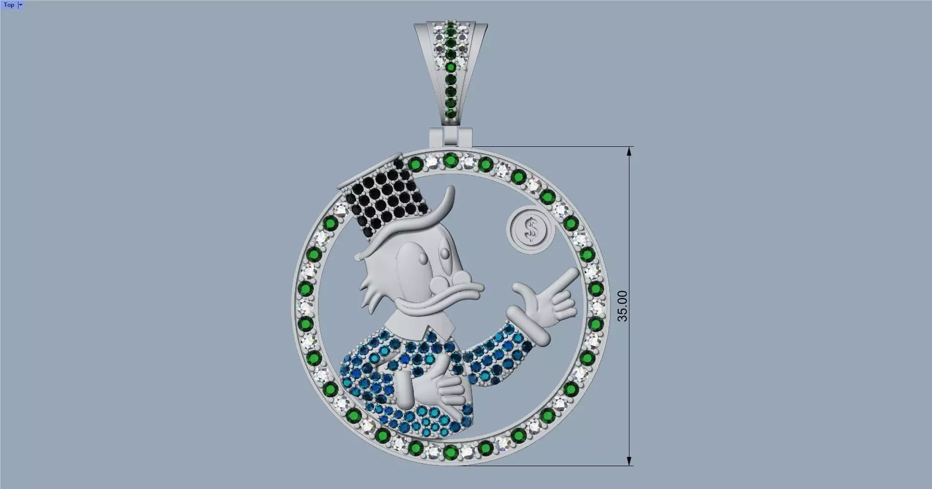 MC Duck pendant - Colgante Mc Pato 3D print model_5