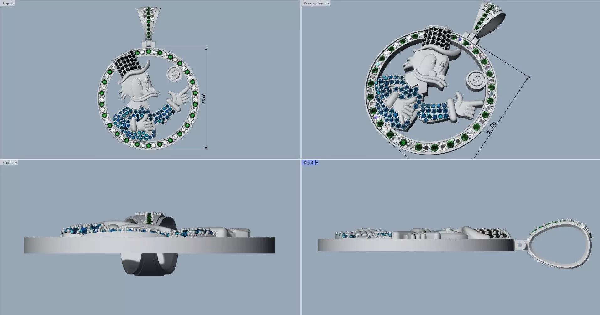 MC Duck pendant - Colgante Mc Pato 3D print model_3