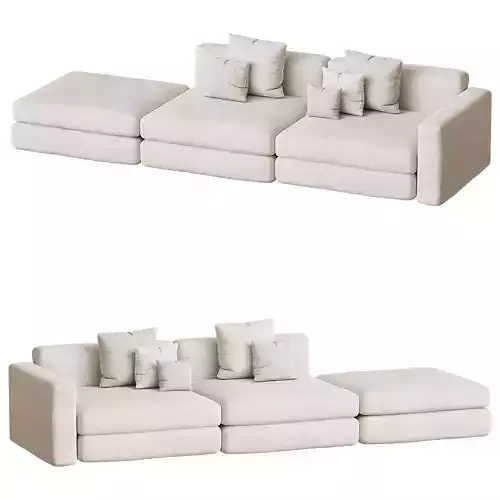 Modular sofa Justin Low-poly 3D model