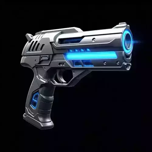 Advanced Futuristic Energy Pistol 3D Model SciFi Plasma Handgun