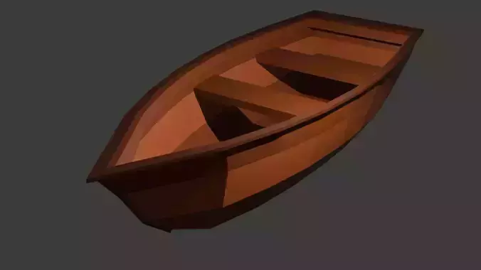 Low Poly Rowboat Low-poly 3D model