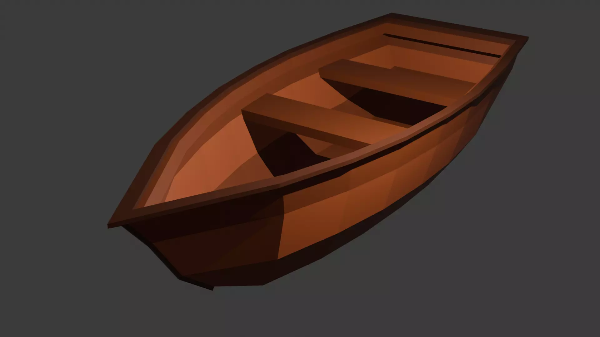 Low Poly Rowboat Low-poly 3D model_0