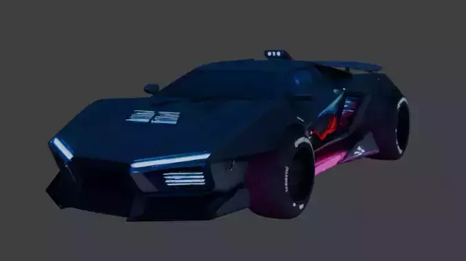Cyberpunk car concept 3D model 3D model