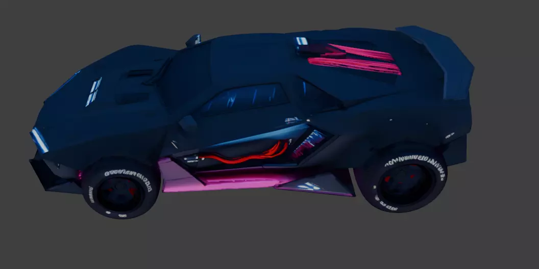 Cyberpunk car concept 3D model 3D model_1