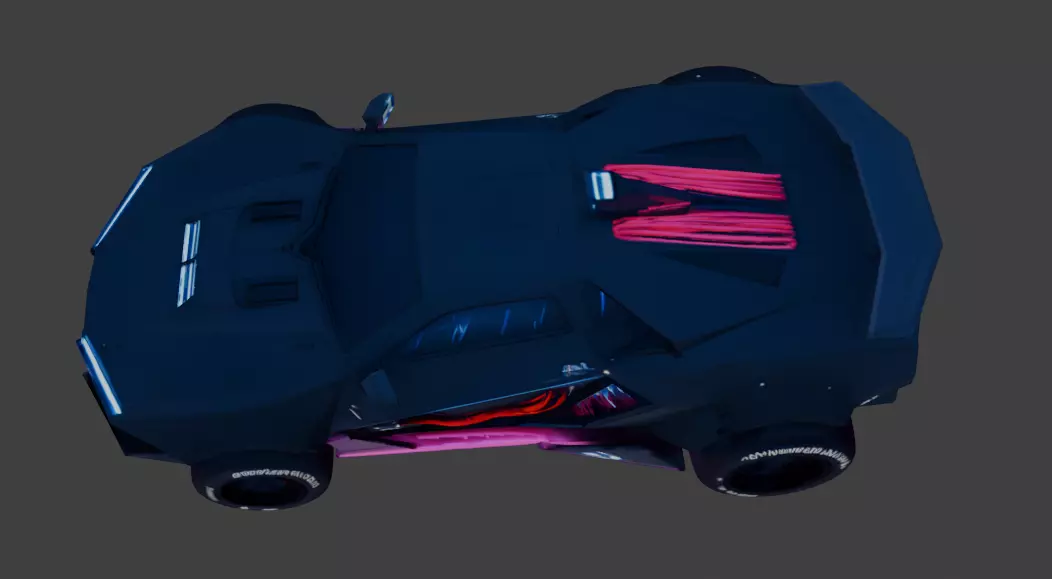 Cyberpunk car concept 3D model 3D model_3