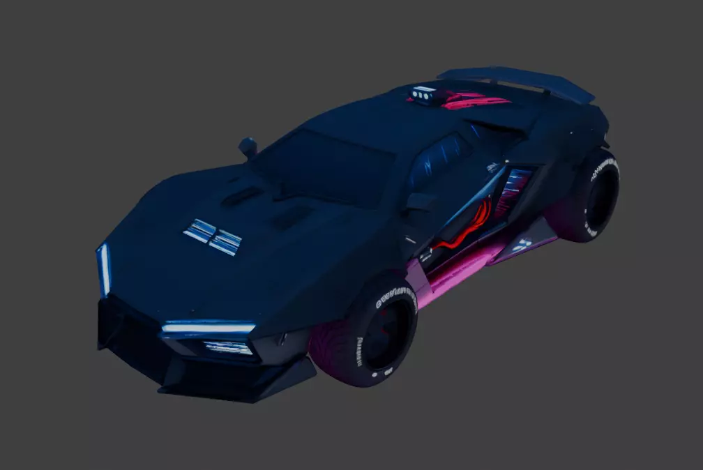 Cyberpunk car concept 3D model 3D model_5