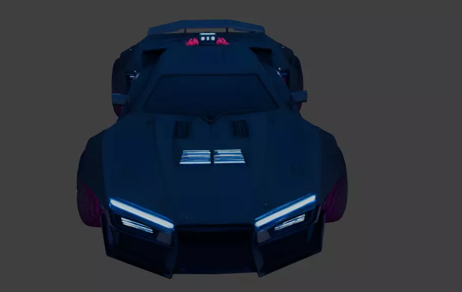 Cyberpunk car concept 3D model 3D model_4