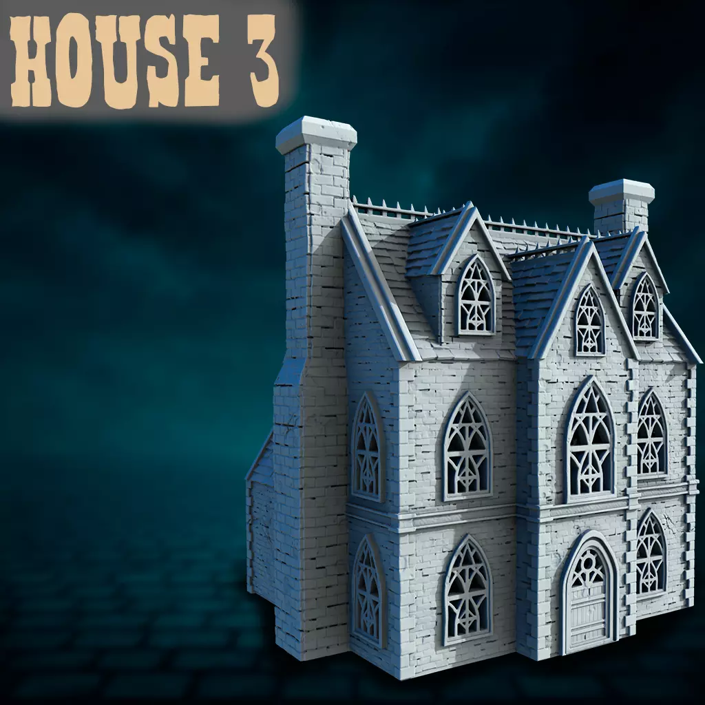 Gothic house 3D print model_1