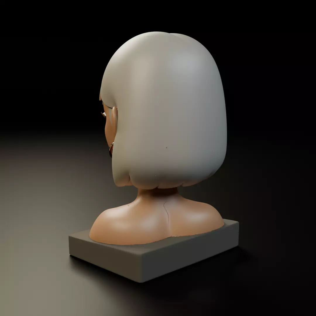 modern girl bust 3D print model_8