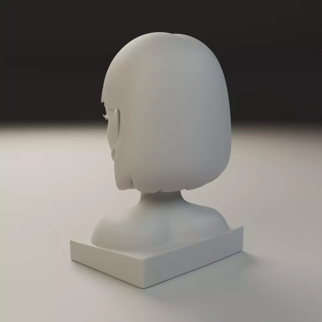 modern girl bust 3D print model_7