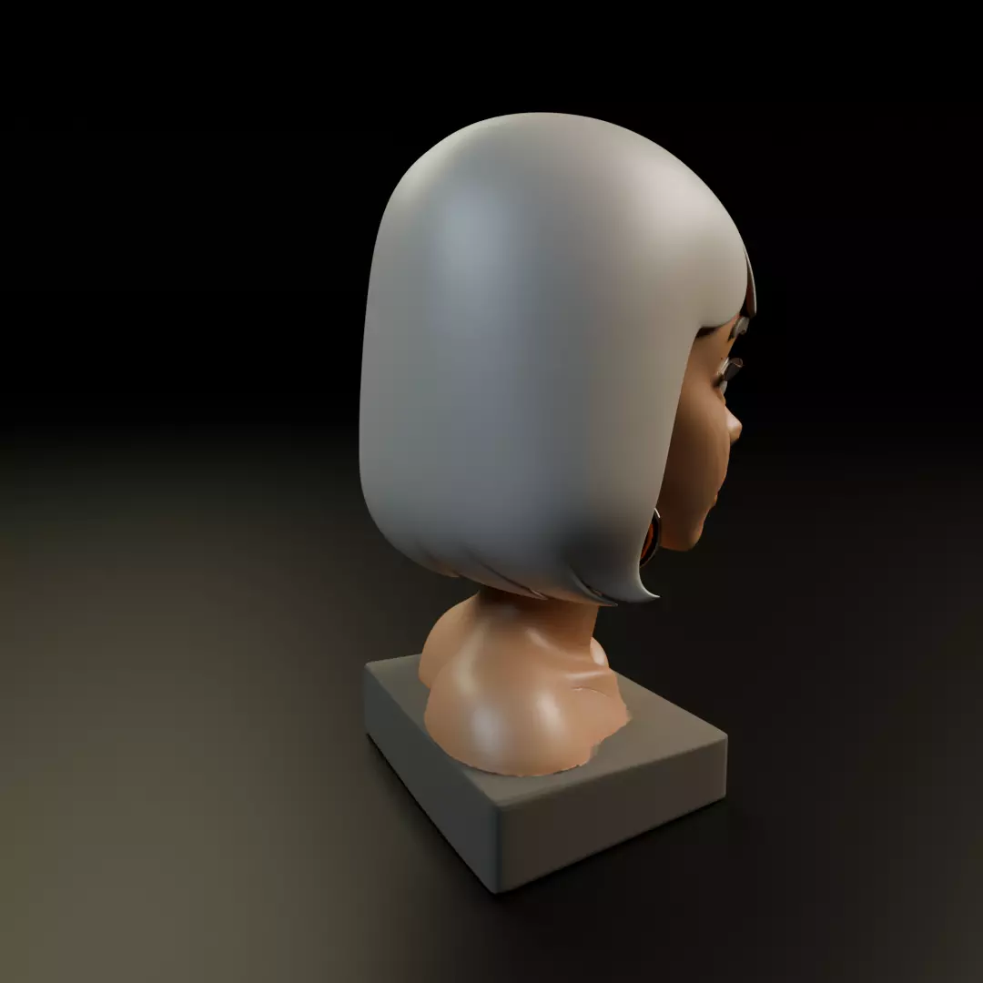 modern girl bust 3D print model_14