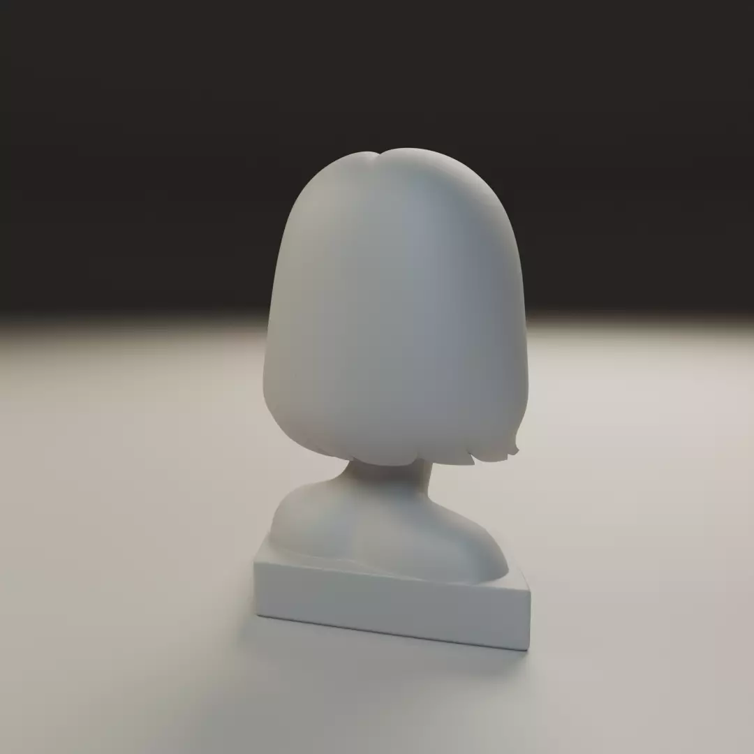 modern girl bust 3D print model_5