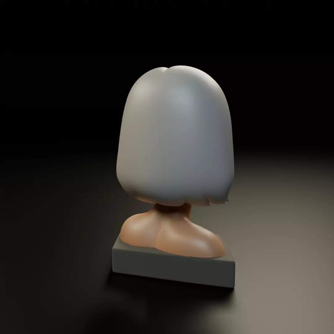 modern girl bust 3D print model_6