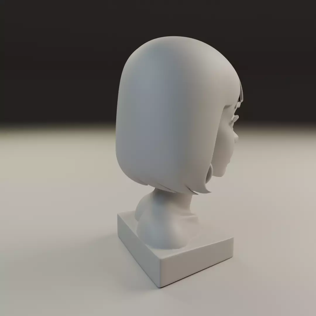modern girl bust 3D print model_13