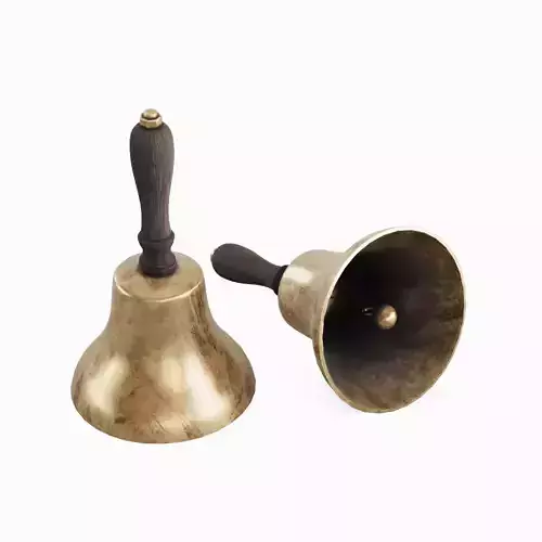 School Hand Bell 02 Low-poly 3D model