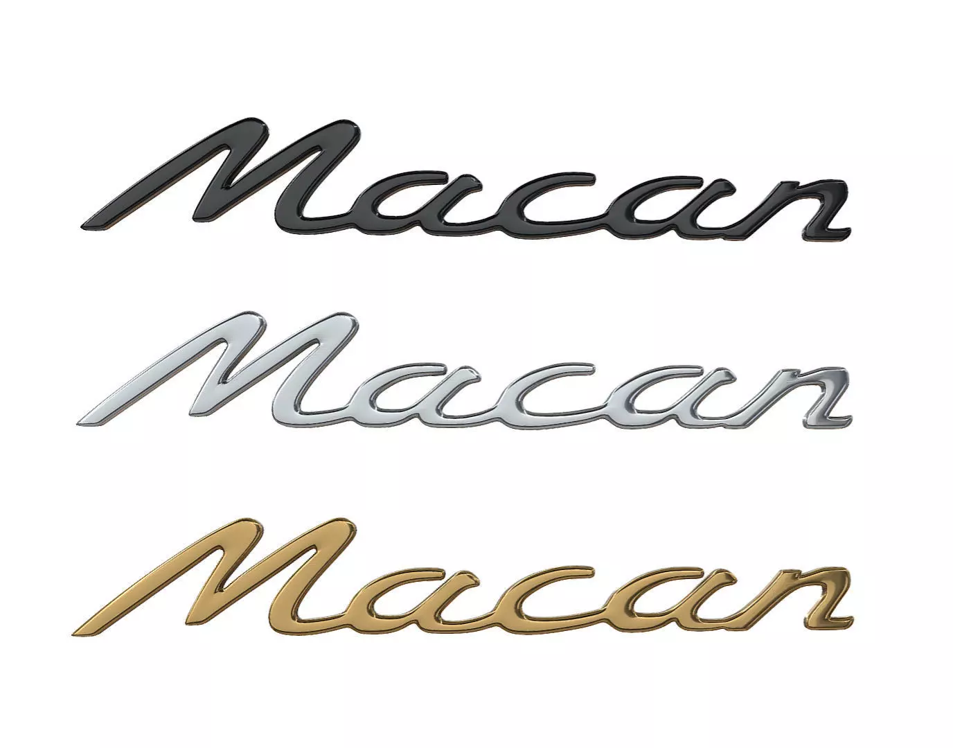 Macan nameplate Porsche  3D print model_1