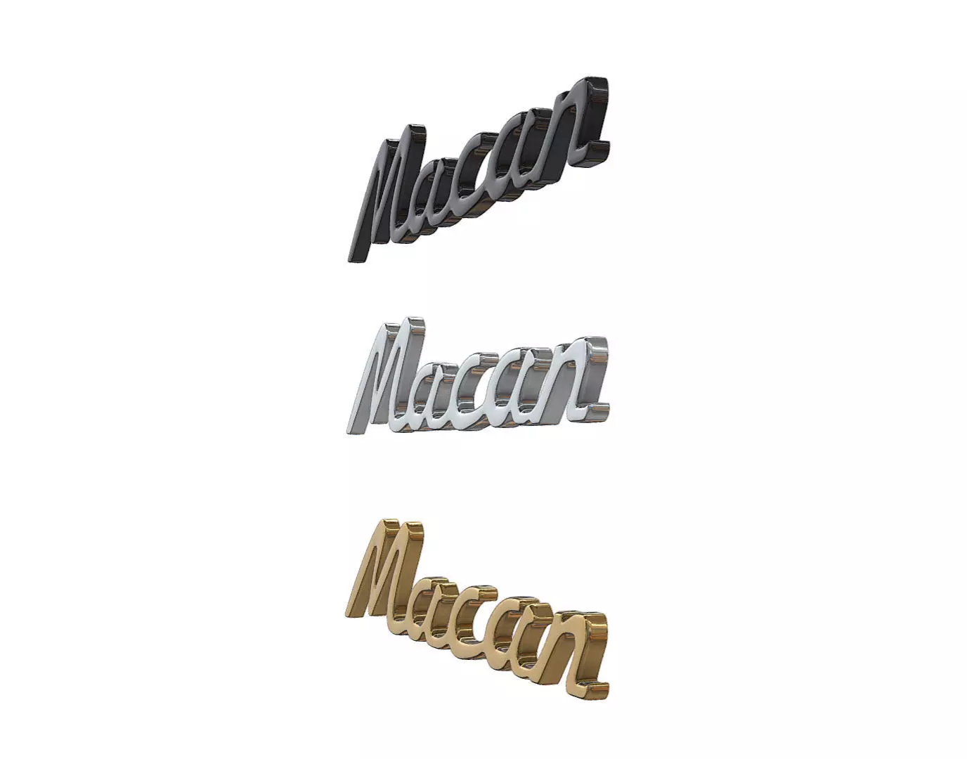 Macan nameplate Porsche  3D print model_3