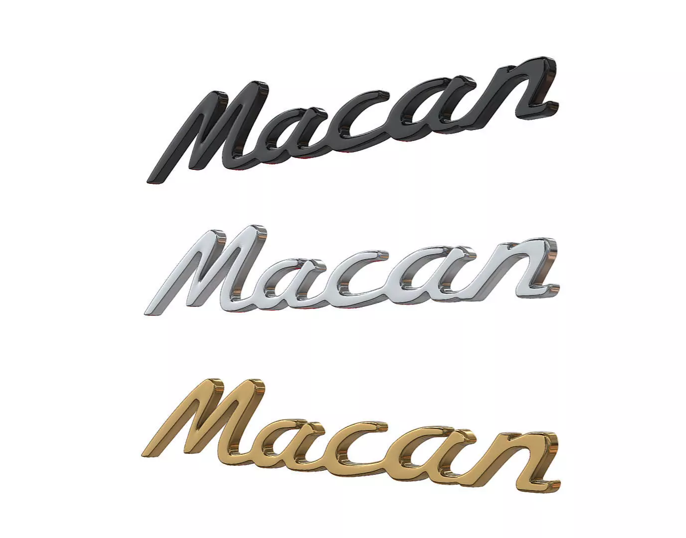 Macan nameplate Porsche  3D print model_2